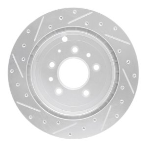 Ford Edge Brake Rotor (1) - Rear Right - R1 Concepts - Drilled & Slotted - Silver - `07-`12